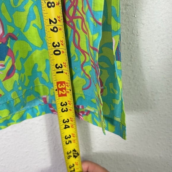 Gretchen Scott Designs Coral Fish Octopus Design V-neck Top Tunic Green Blue L - Picture 4 of 8